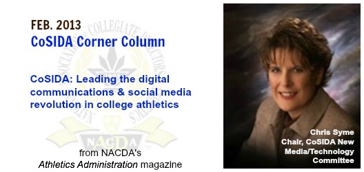 NACDA CoSIDA Corner: CoSIDA - Leading the digital communications and social media revolution in college athletics